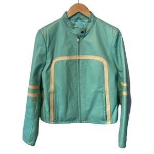 Wilson’s Leather Maxima blue moto jacket Medium